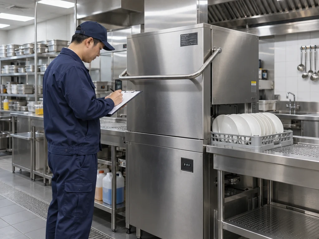 商用洗碗机设备信息交接示意素材